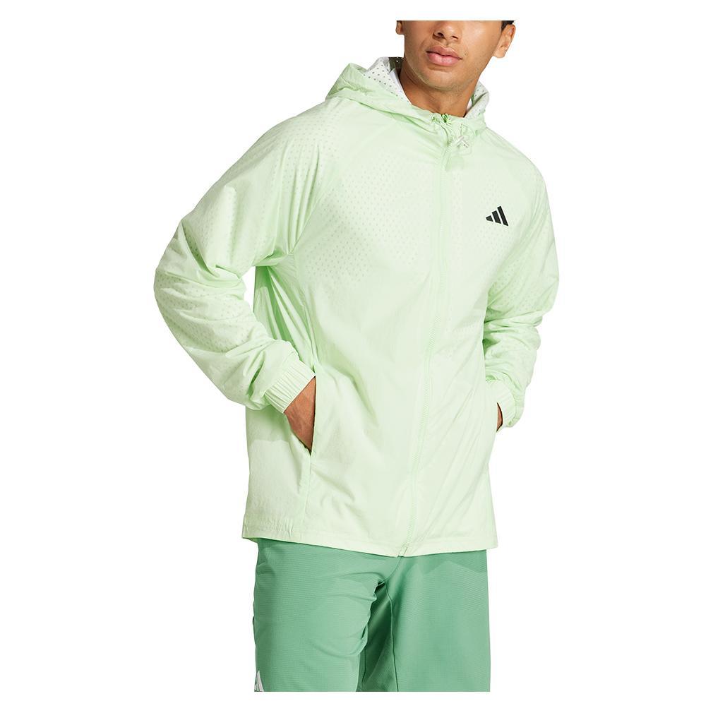 Men's Cover-Up Pro Tennis Jacket Semi Green Spark Adidas