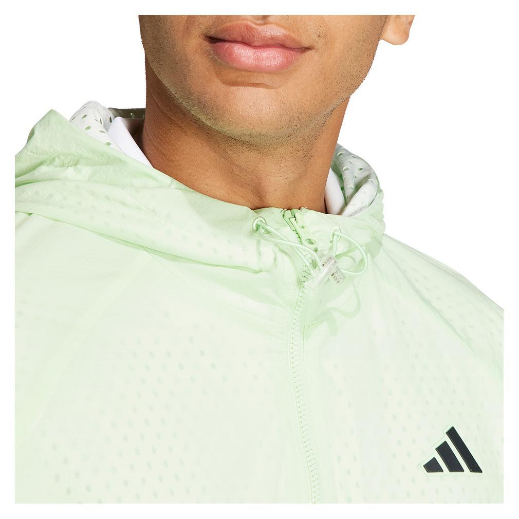 Men's Cover-Up Pro Tennis Jacket Semi Green Spark Adidas