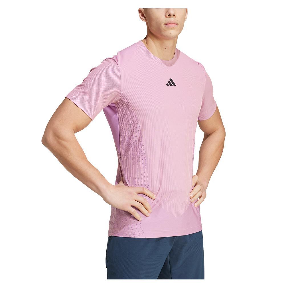 Mens Pro Airchill Tennis Top Semi Pink Spark and Preloved Purple Apparel Adidas