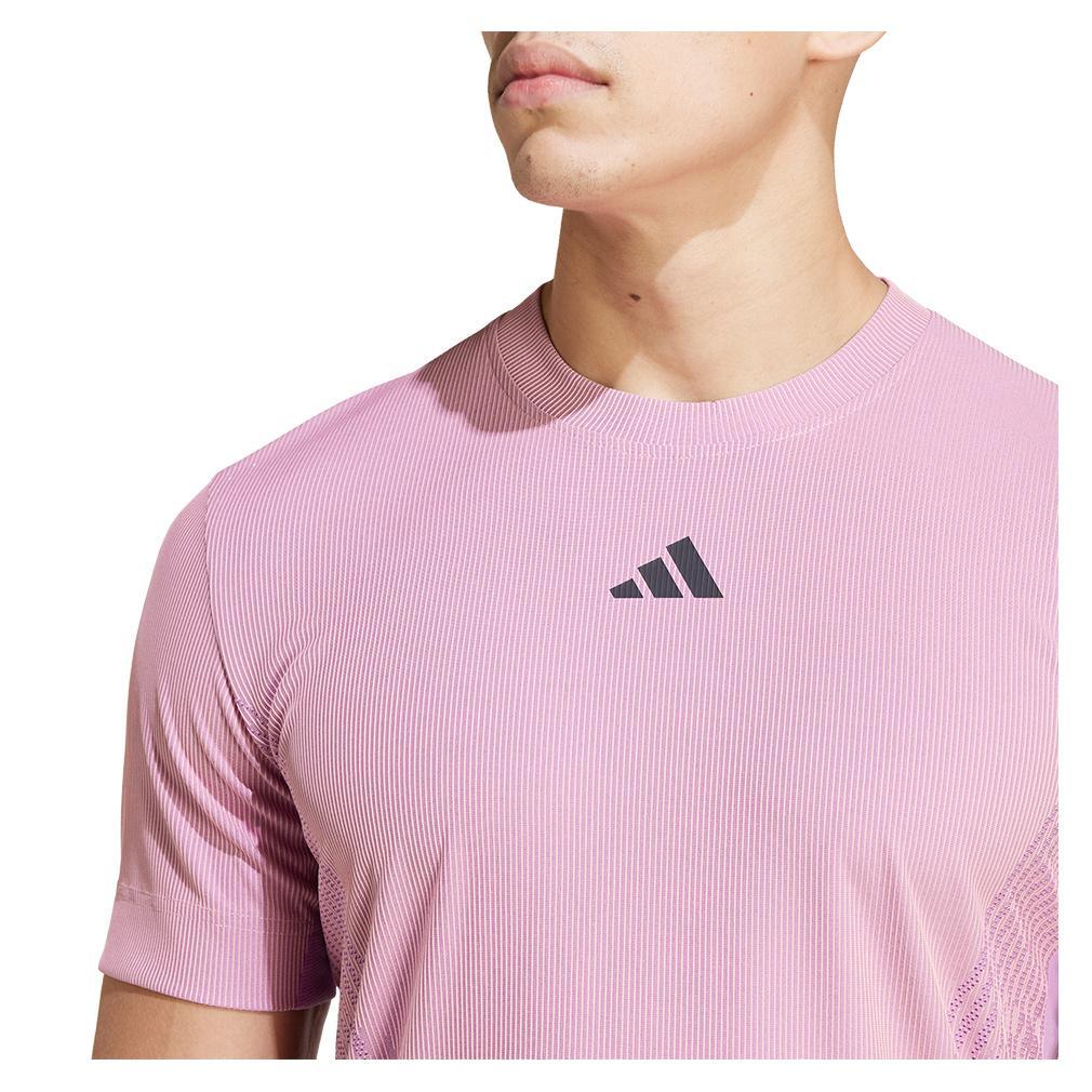 Mens Pro Airchill Tennis Top Semi Pink Spark and Preloved Purple Apparel Adidas