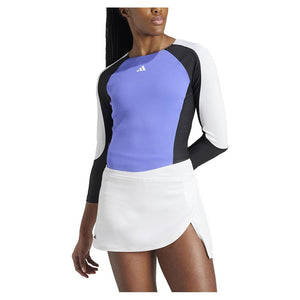 Womens Heat.RDY 3/4 Long Sleeve Tennis Top Cobalt Blue and Black Apparel Adidas