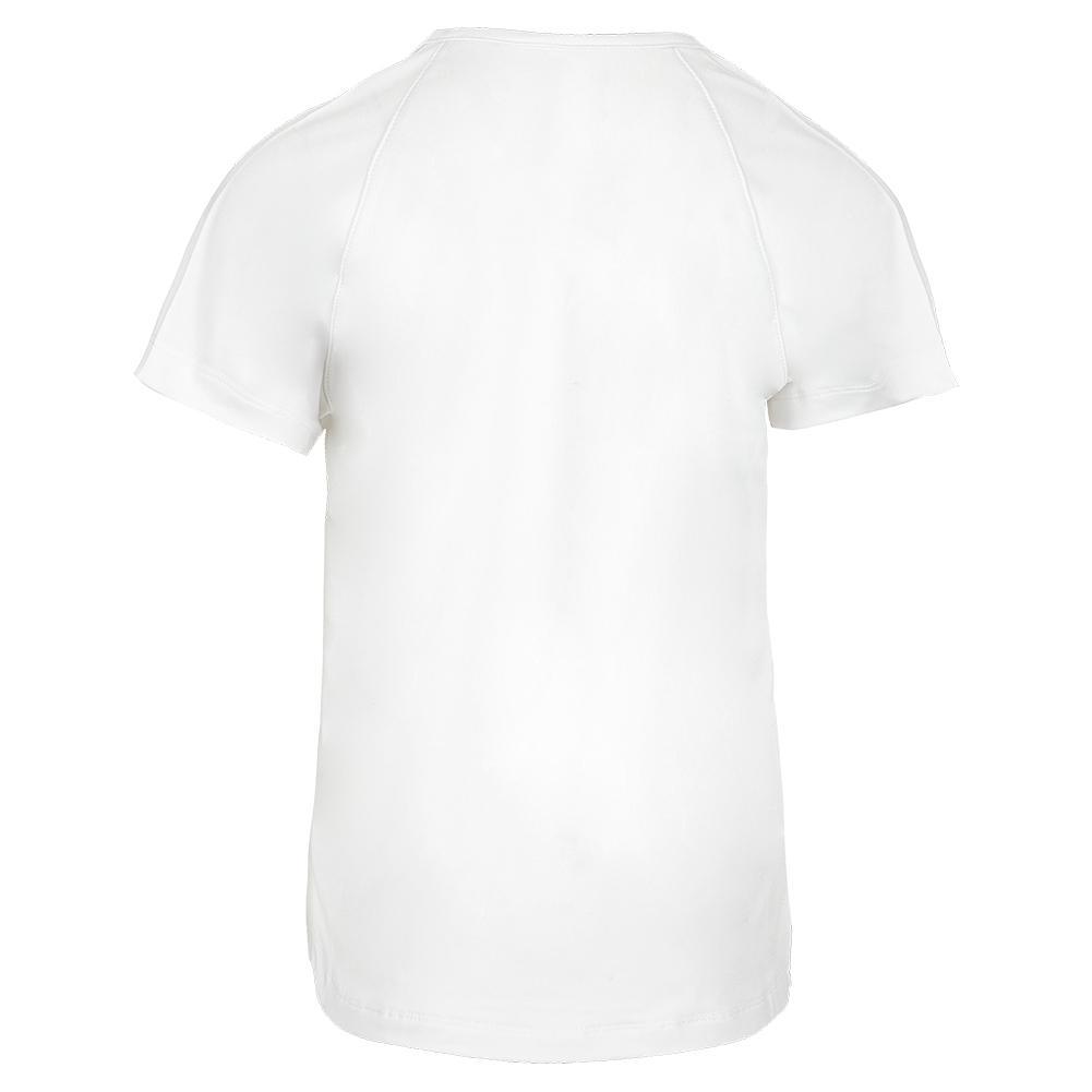 Girls' Notched Collar Tennis Top White Apparel Little Miss Tennis