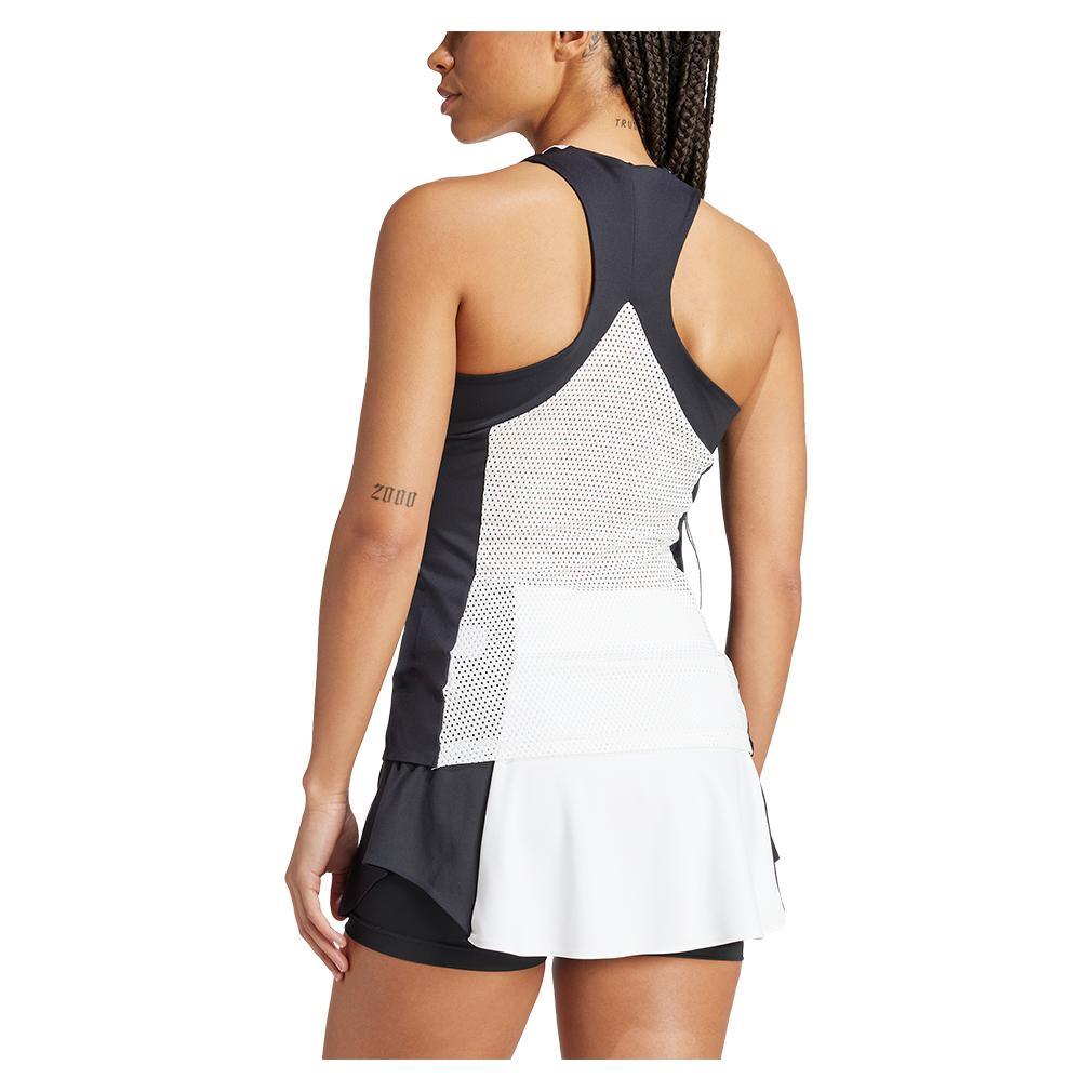 Women's Premium Tennis Tank White and Black Adidas