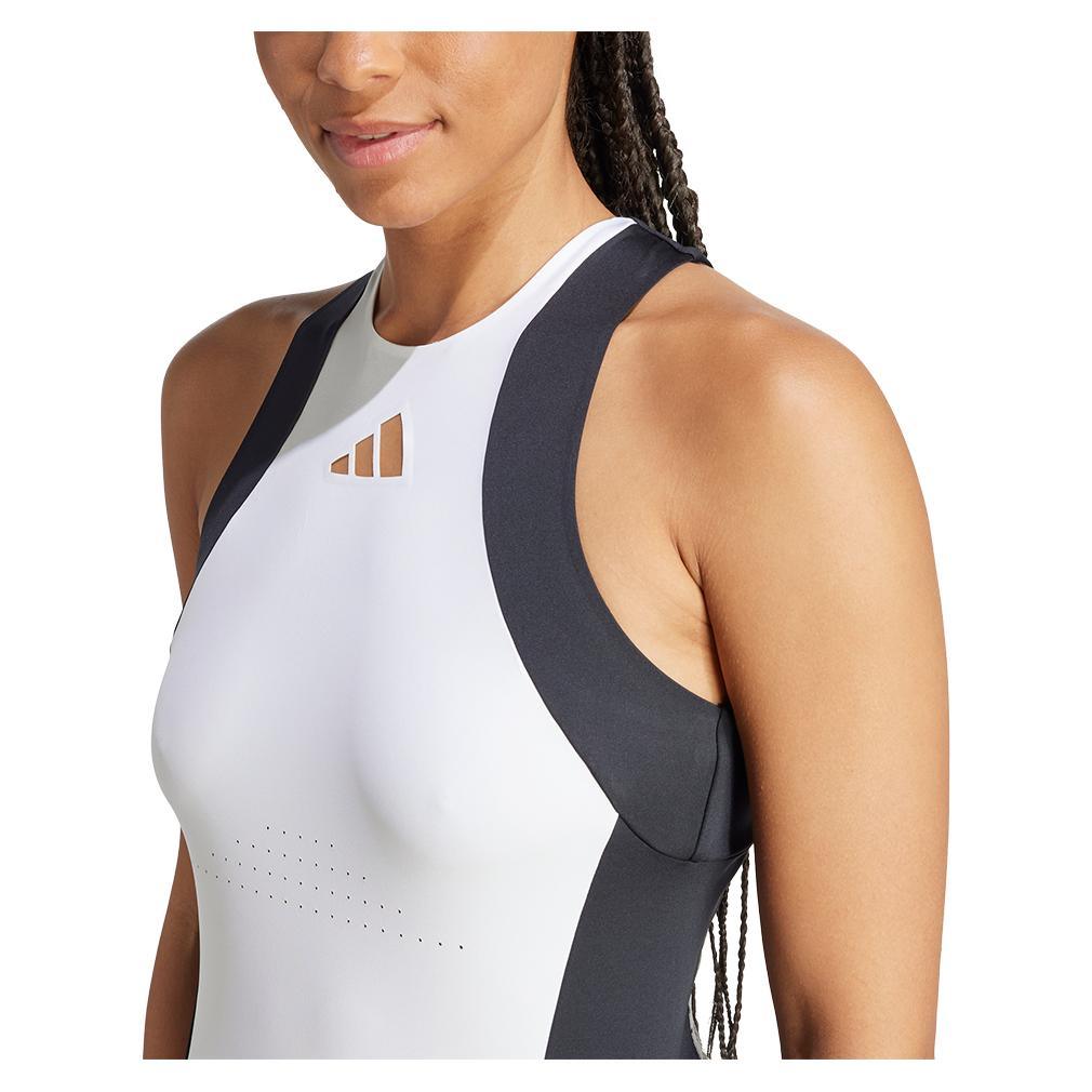 Women's Premium Tennis Tank White and Black Adidas