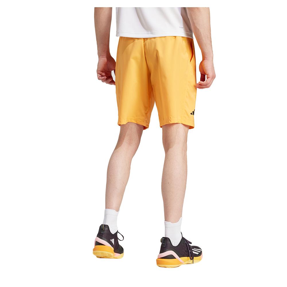 Men's Club 3 Stripe 9 inch Tennis Short Hazy Orange Adidas