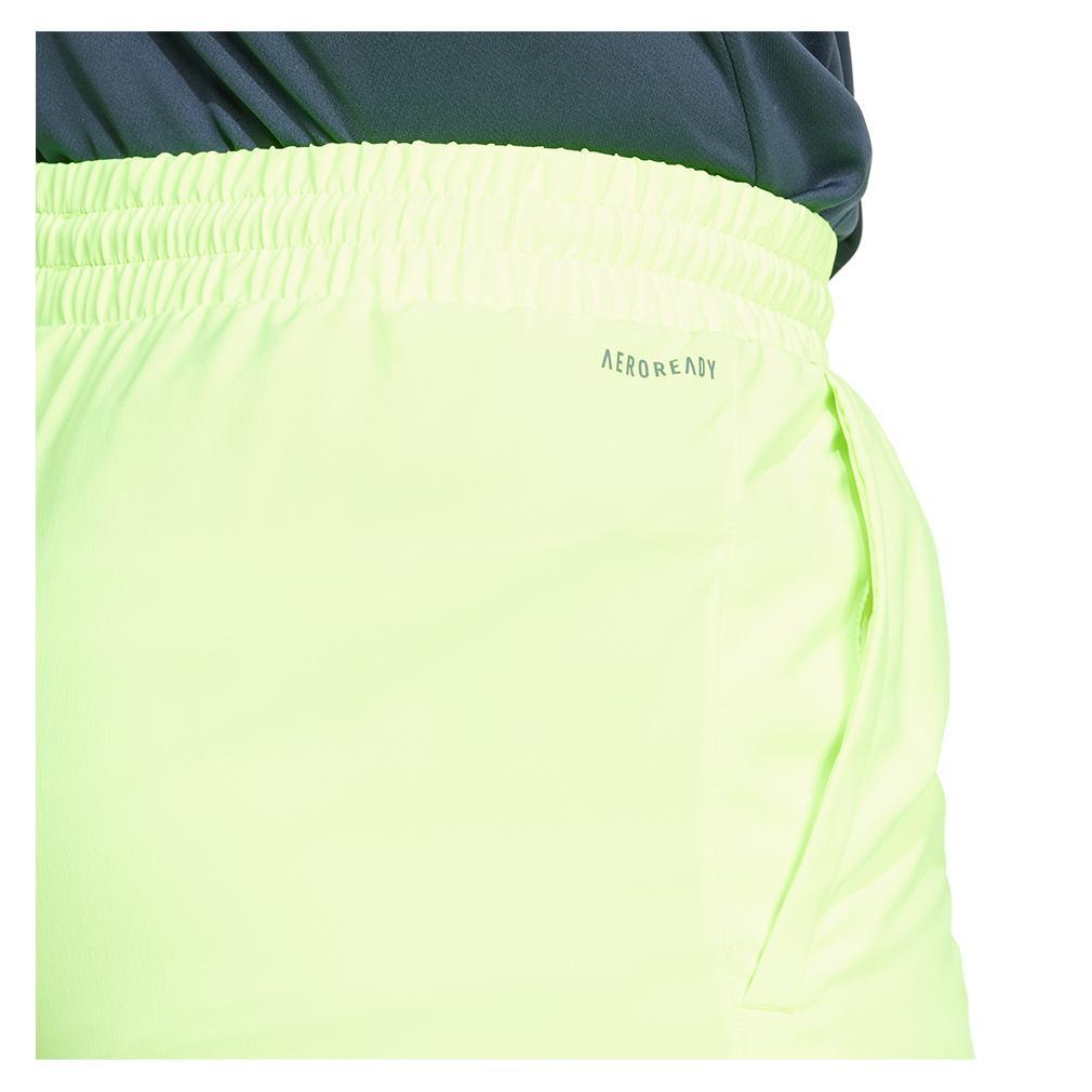Mens Club 3 Stripe 9 Inch Tennis Short Lucid Lemon Apparel Adidas