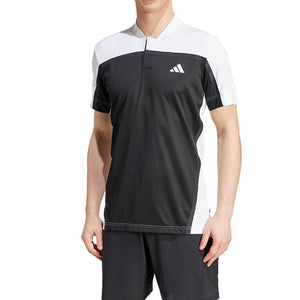 Men's Heat.RDY Freelift Henley Pro Tennis Top Black and White Adidas