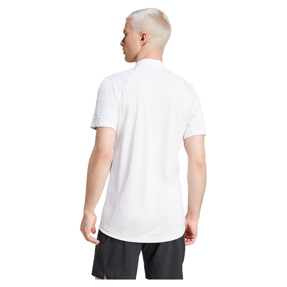 Men's Heat.RDY Freelift Henley Pro Tennis Top Black and White Adidas