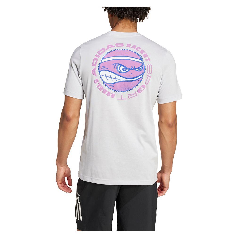 Mens Racket Graphic Tennis Top Dash Grey Apparel Adidas