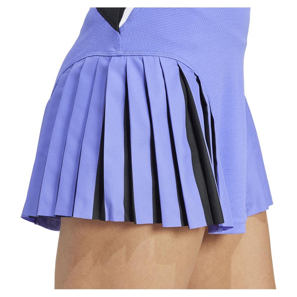 Womens Premium Aero.RDY Long Sleeve Tennis Dress Cobalt Blue and Black Apparel Adidas