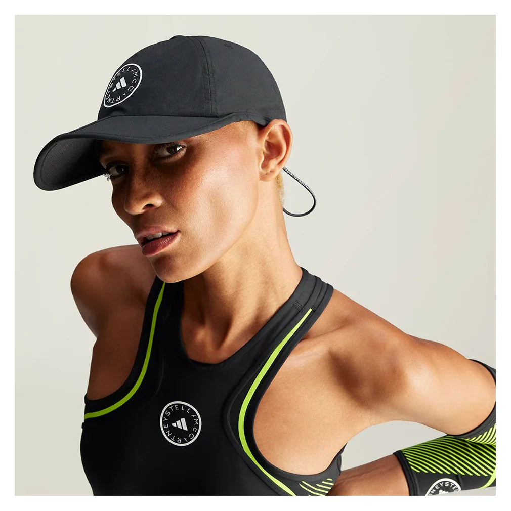 Women`s Stella McCartney Running Cap Black and White Apparel Adidas