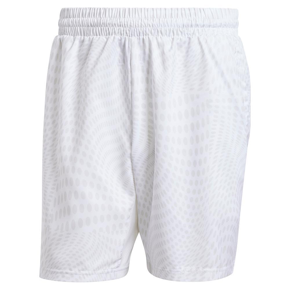 Mens Club Graphic Tennis Shorts White and Dash Grey Apparel Adidas