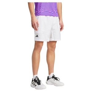 Mens Club Graphic Tennis Shorts White and Dash Grey Apparel Adidas