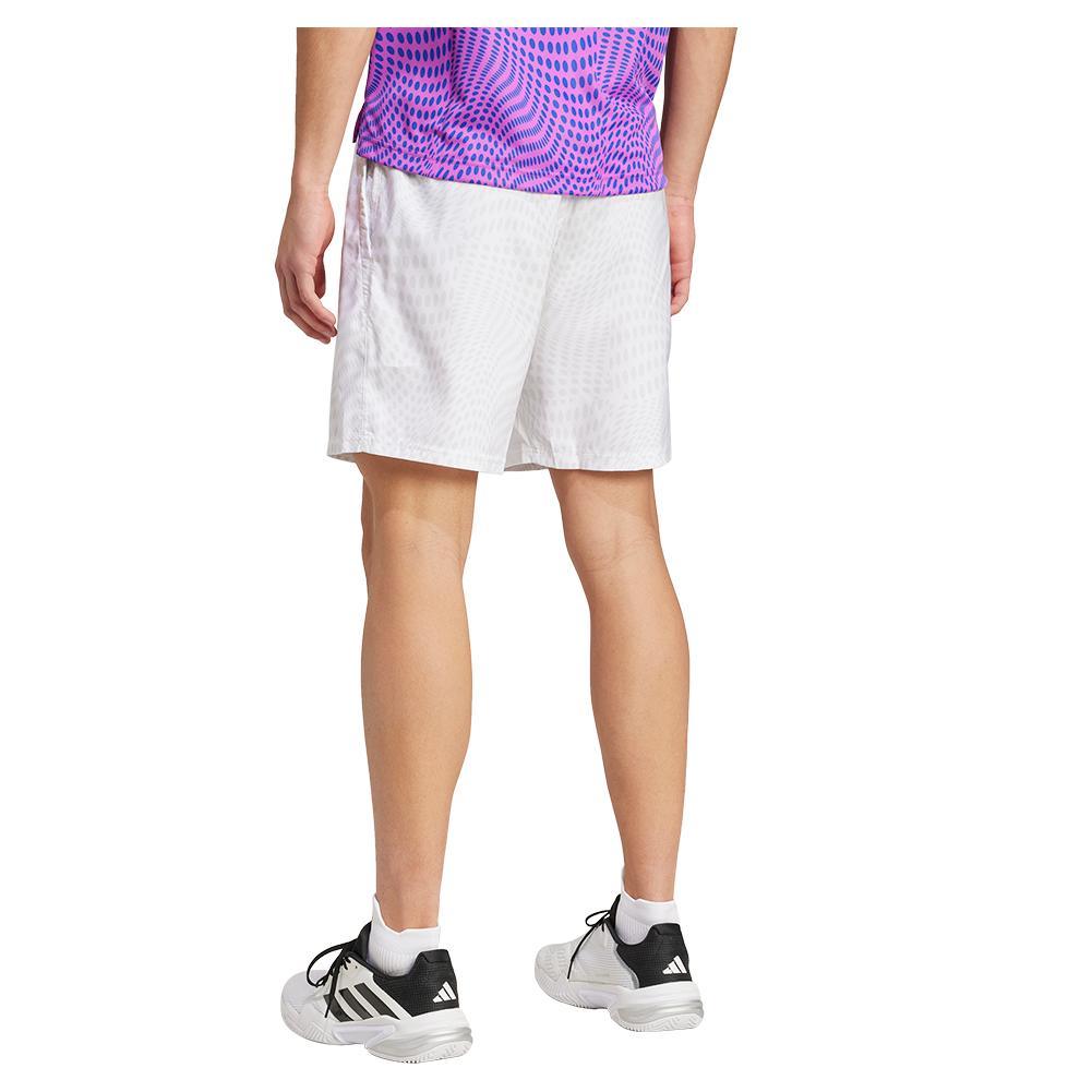 Mens Club Graphic Tennis Shorts White and Dash Grey Apparel Adidas