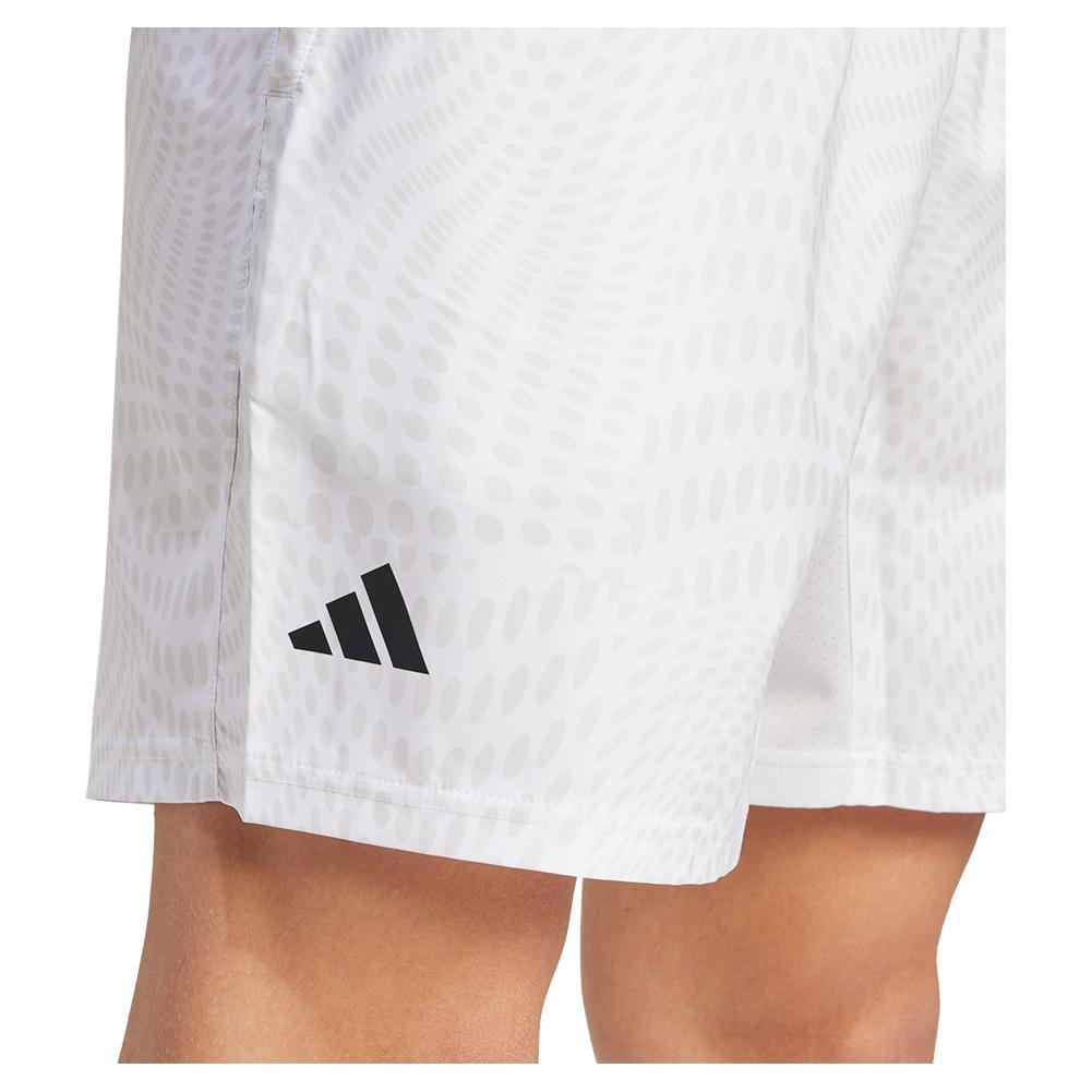 Mens Club Graphic Tennis Shorts White and Dash Grey Apparel Adidas