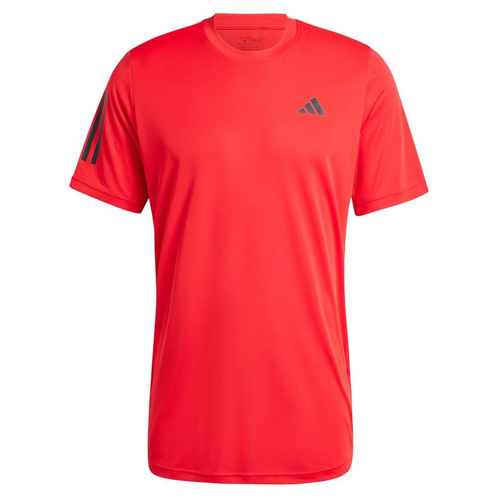 Mens 3 Stripe Tennis Top Better Scarlet Apparel Adidas