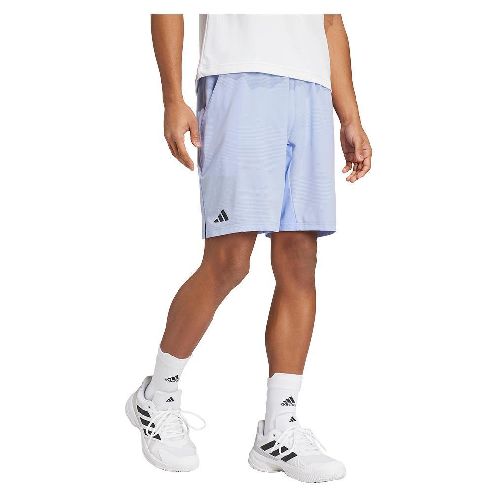 Mens 9 Inch Ergo Tennis Short Blue Spark Apparel Adidas