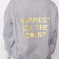 Women`s Happiest On The Court Tennis Sweatshirt Grey and Yellow Apparel CourtLife