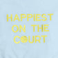 Women`s Happiest On The Court Tennis Sweatshirt Blue and Yellow Apparel CourtLife