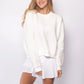 Women`s Happiest On The Court Pickleball Sweatshirt White and Pink Apparel CourtLife