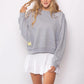 Women`s Happiest On The Court Tennis Sweatshirt Grey and Yellow Apparel CourtLife
