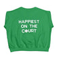 Women`s Happiest On The Court Pickleball Sweatshirt Green and White Apparel CourtLife