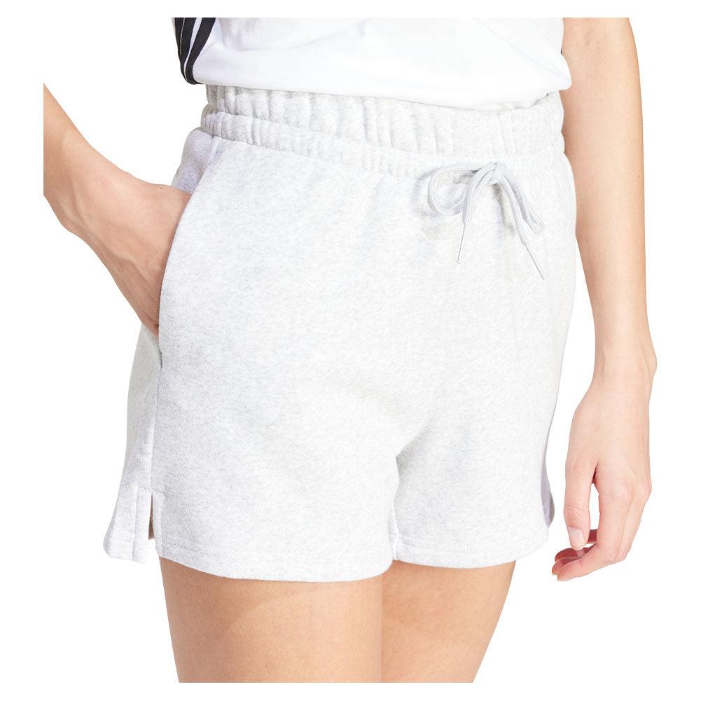 Women`s Small Logo Feel Cozy Training Shorts Grey Heather Apparel Adidas