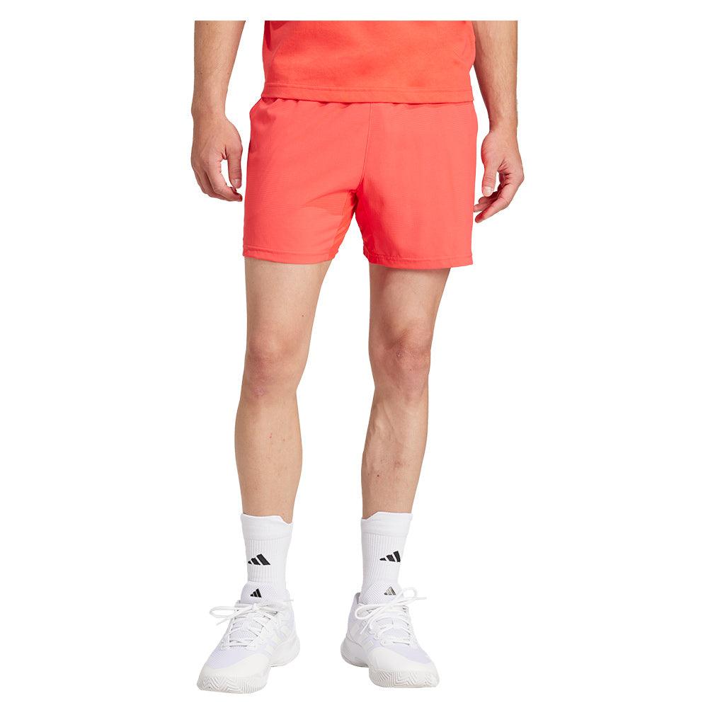 Men`s Gameset Ergo 5in Tennis Shorts Semi Lucid Red Apparel Adidas