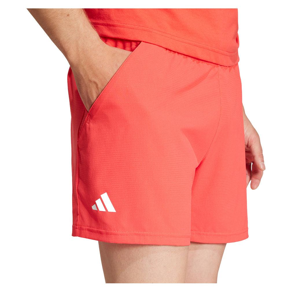 Men`s Gameset Ergo 5in Tennis Shorts Semi Lucid Red Apparel Adidas
