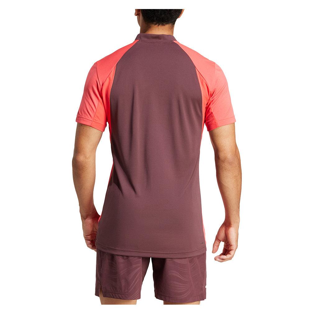 Men`s Freelift Pro Tennis Polo Semi Lucid Red Apparel Adidas