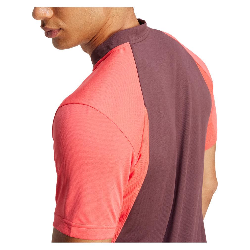 Men`s Freelift Pro Tennis Polo Semi Lucid Red Apparel Adidas