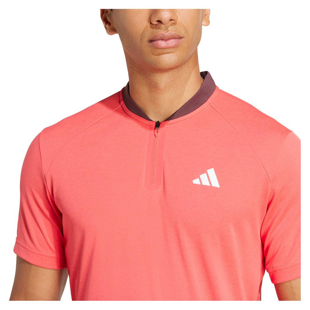 Men`s Freelift Pro Tennis Polo Semi Lucid Red Apparel Adidas