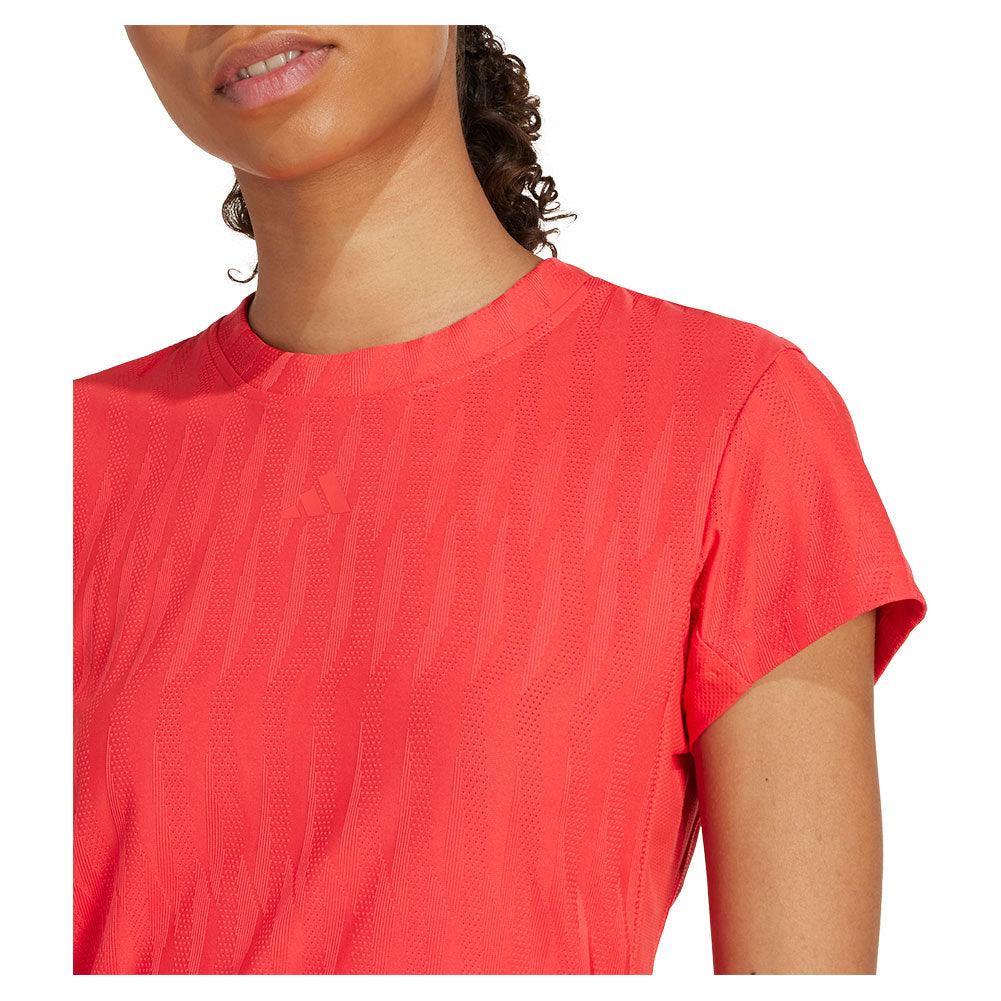 Women`s Freelift Climacool Tennis Top Semi Lucid Red Apparel Adidas
