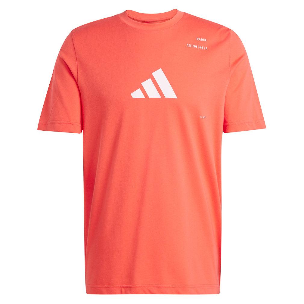 Men`s Padel Graphic Tennis Top Semi Lucid Red Apparel Adidas