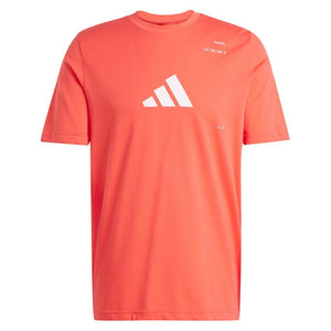 Men`s Padel Graphic Tennis Top Semi Lucid Red Apparel Adidas