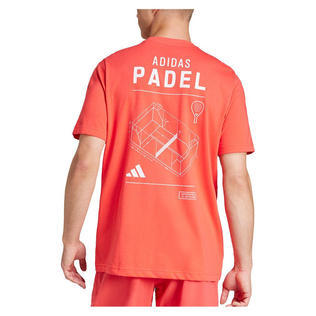 Men`s Padel Graphic Tennis Top Semi Lucid Red Apparel Adidas