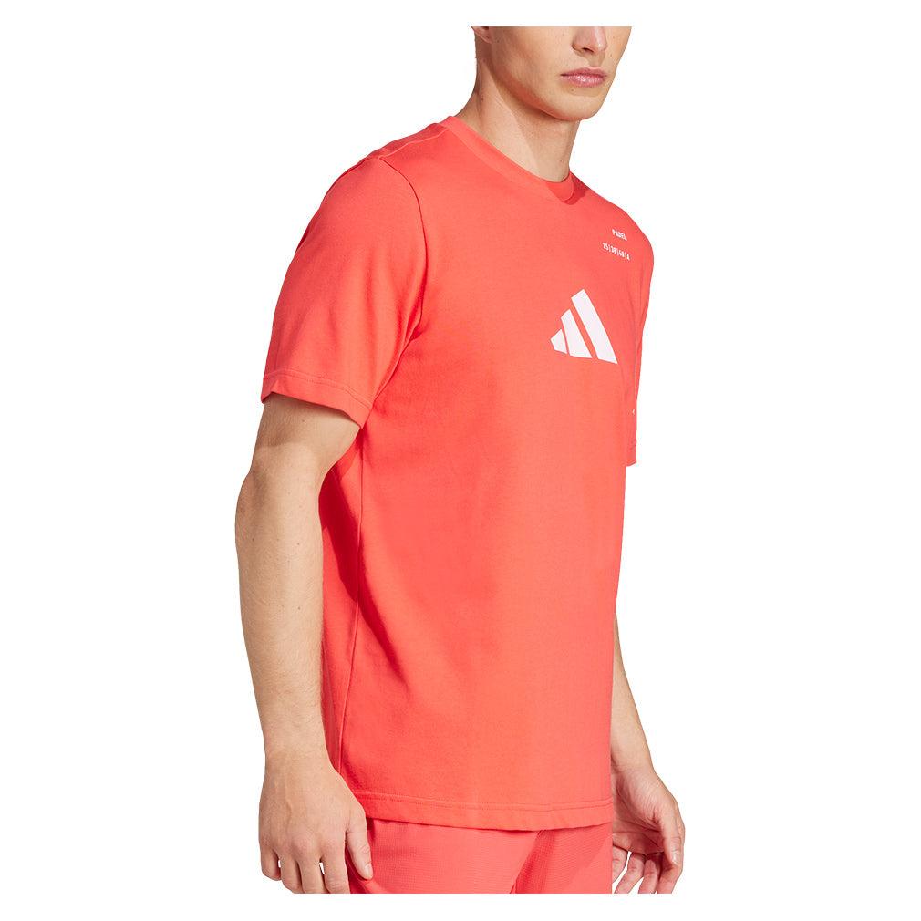 Men`s Padel Graphic Tennis Top Semi Lucid Red Apparel Adidas