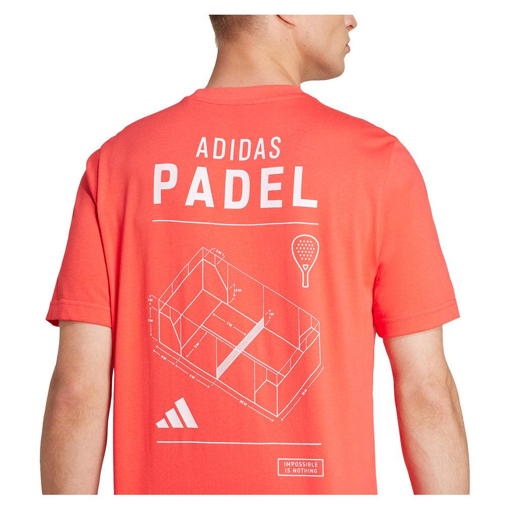 Men`s Padel Graphic Tennis Top Semi Lucid Red Apparel Adidas