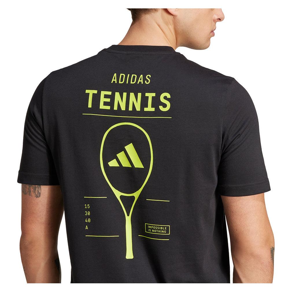 Men`s Graphic Tennis Top Black Apparel Adidas