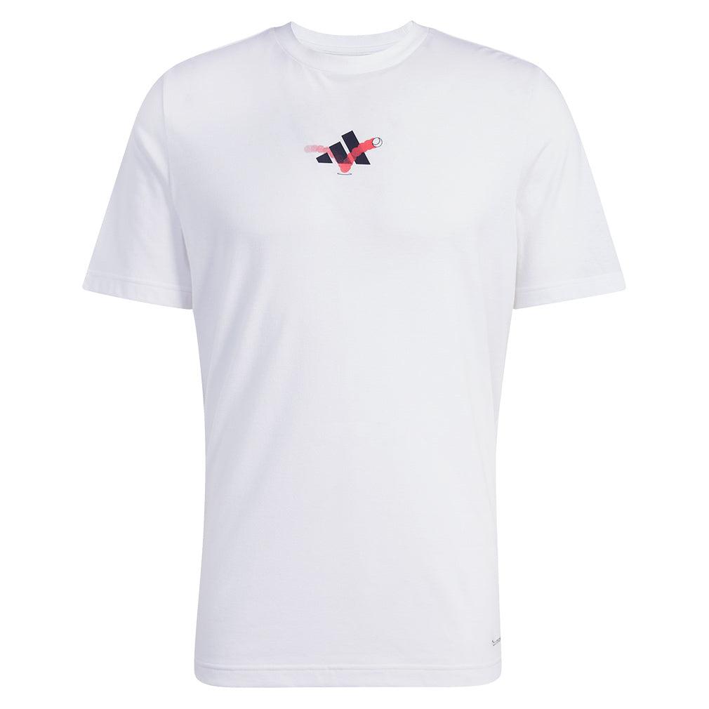 Men`s Grand Slams 3B Graphic Tennis Top White Apparel Adidas