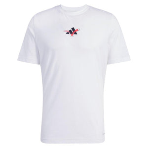 Men`s Grand Slams 3B Graphic Tennis Top White Apparel Adidas