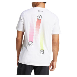 Men`s Grand Slams 3B Graphic Tennis Top White Apparel Adidas