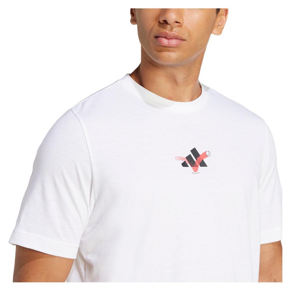 Men`s Grand Slams 3B Graphic Tennis Top White Apparel Adidas