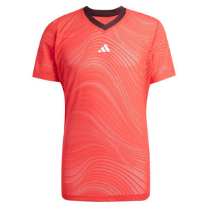 Men`s Freelift Mesh Pro Tennis Top Semi Lucid Red Apparel Adidas