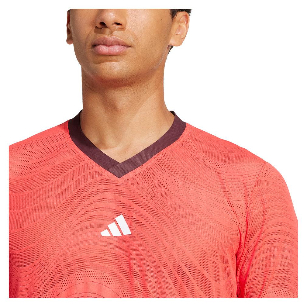 Men`s Freelift Mesh Pro Tennis Top Semi Lucid Red Apparel Adidas