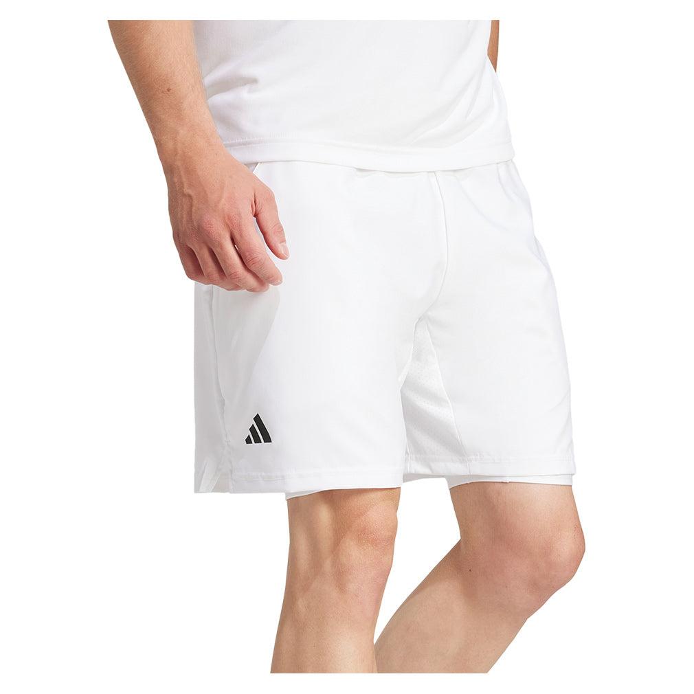 Men`s Club Climacool 2in1 Tennis Shorts White Apparel Adidas