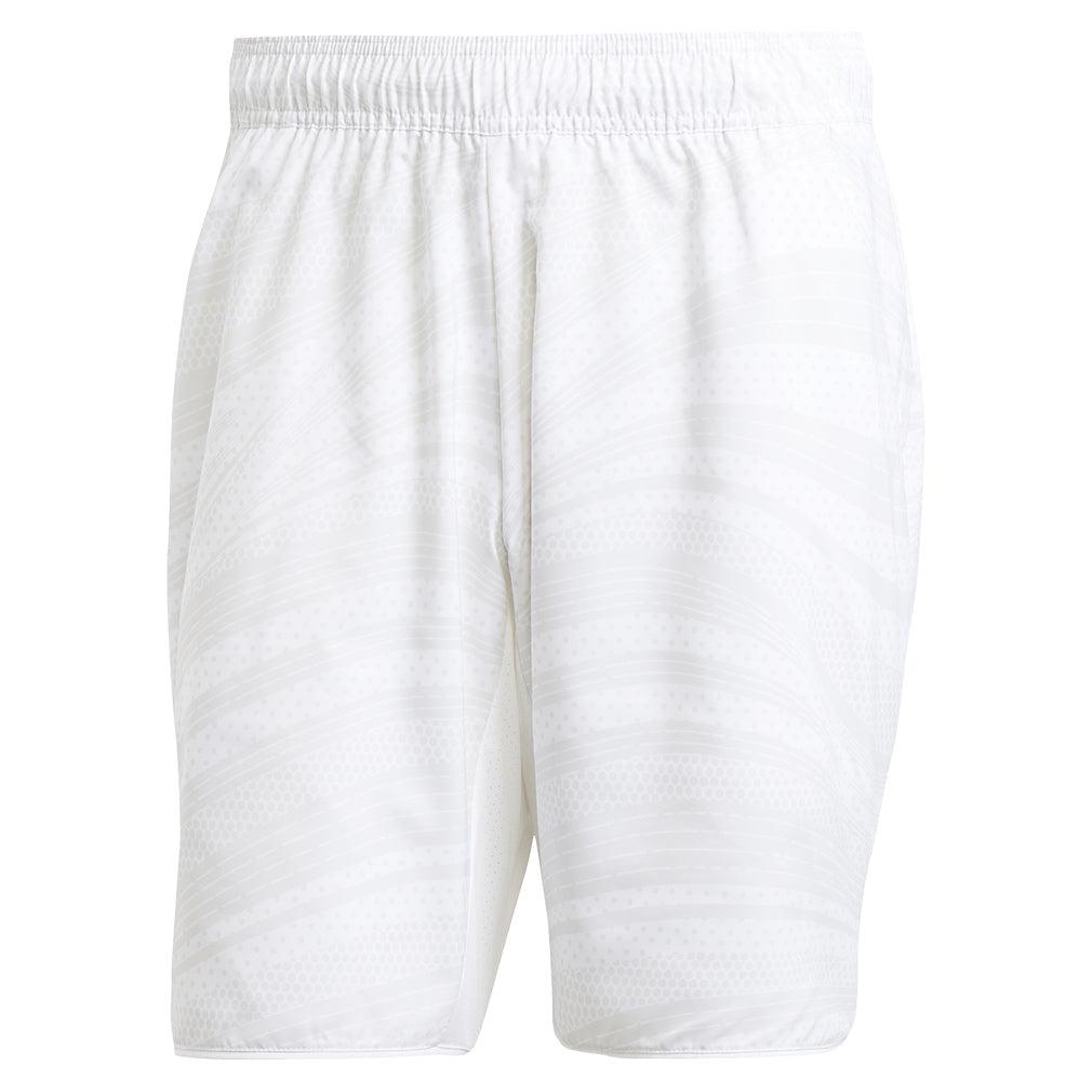 Men`s Club Graphic 7in Tennis Short White Apparel Adidas
