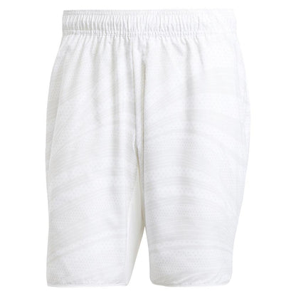 Men`s Club Graphic 7in Tennis Short White Apparel Adidas