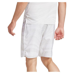 Men`s Club Graphic 7in Tennis Short White Apparel Adidas