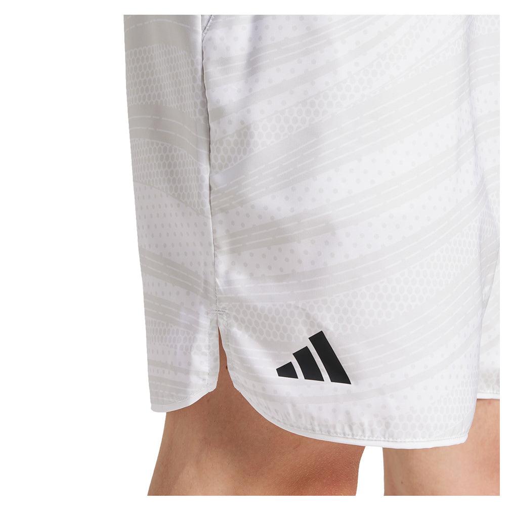 Men`s Club Graphic 7in Tennis Short White Apparel Adidas